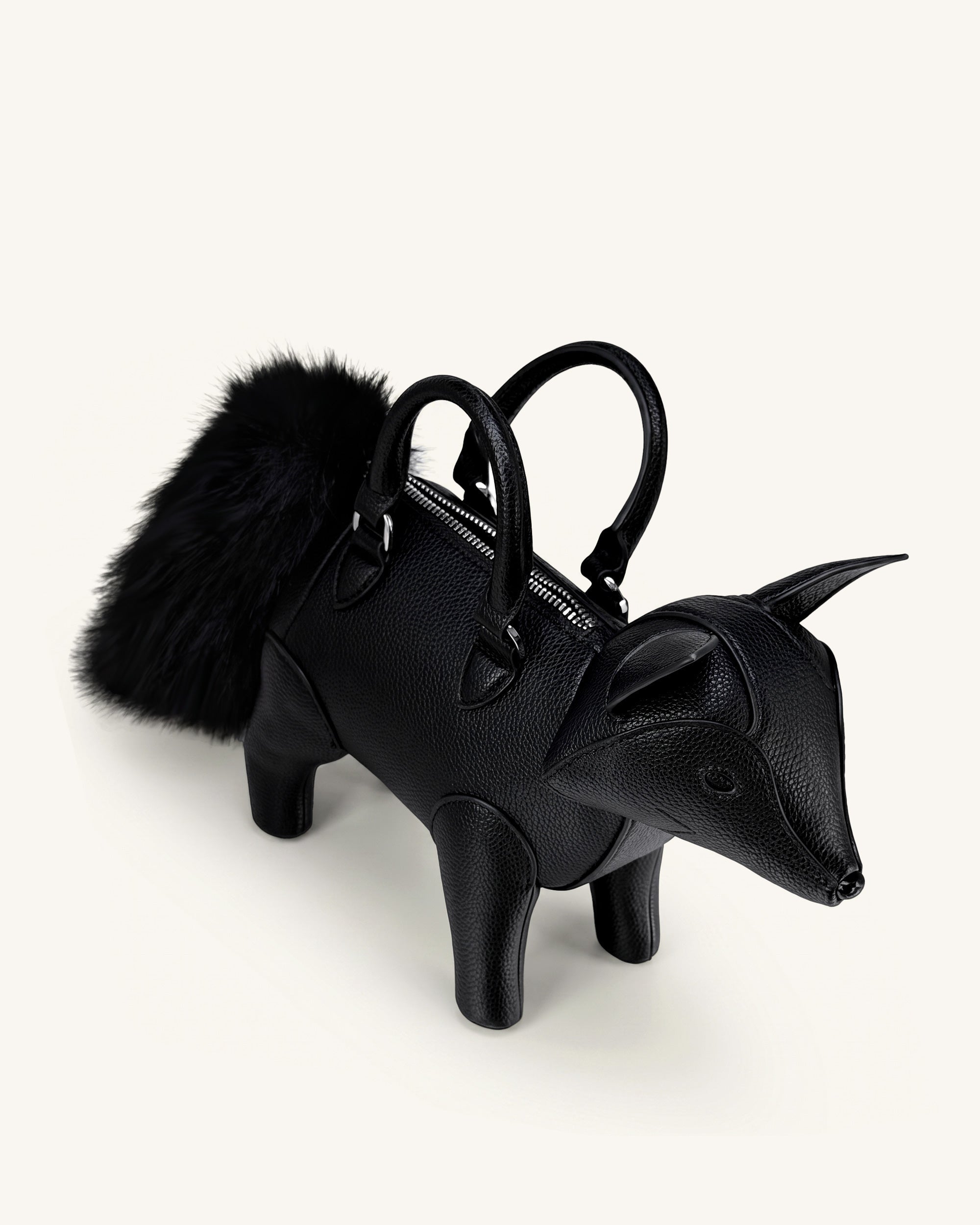 Kai Fox Shaped Top Handle Bag - Black