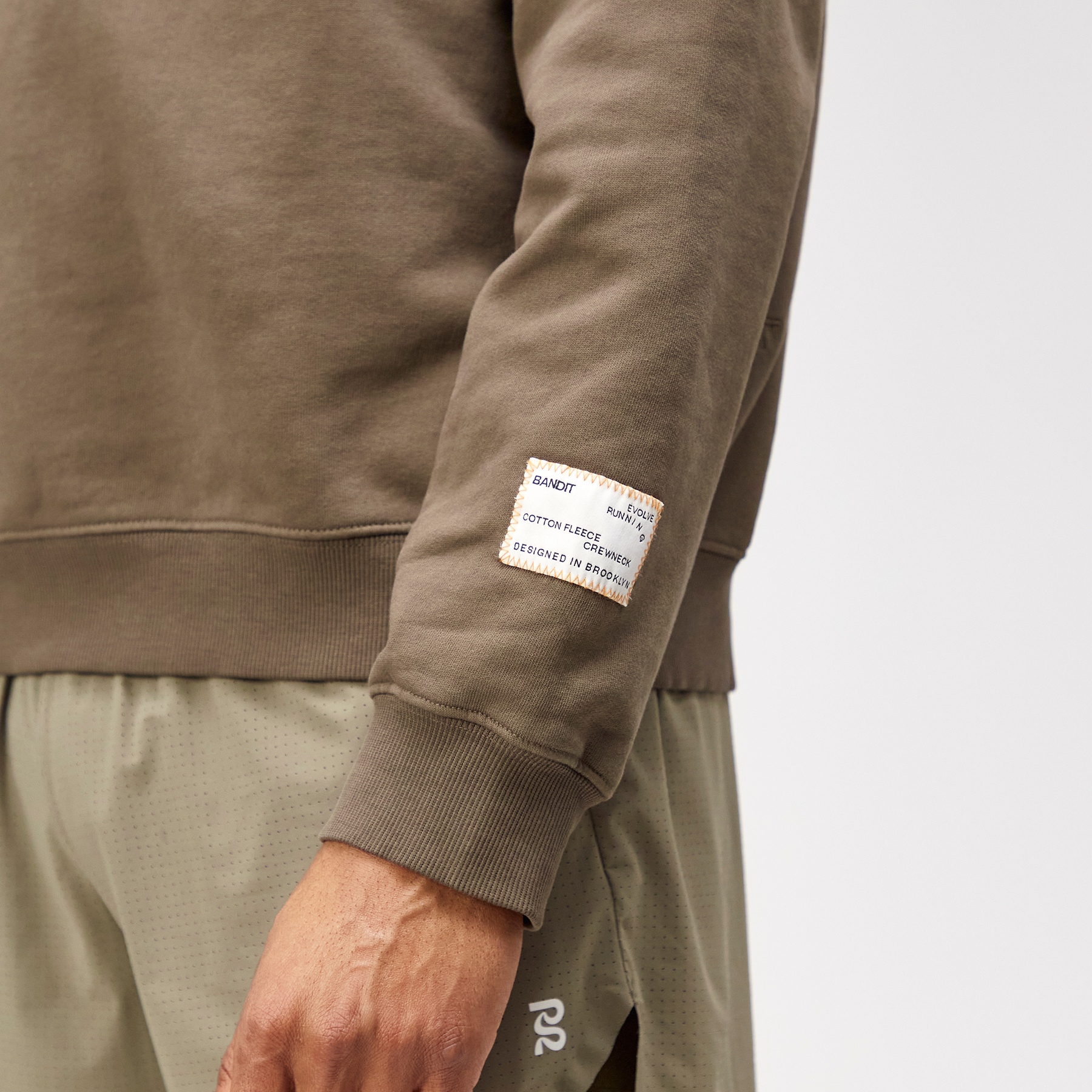 Cotton Fleece Crewneck - Unisex, Dark Fatigue