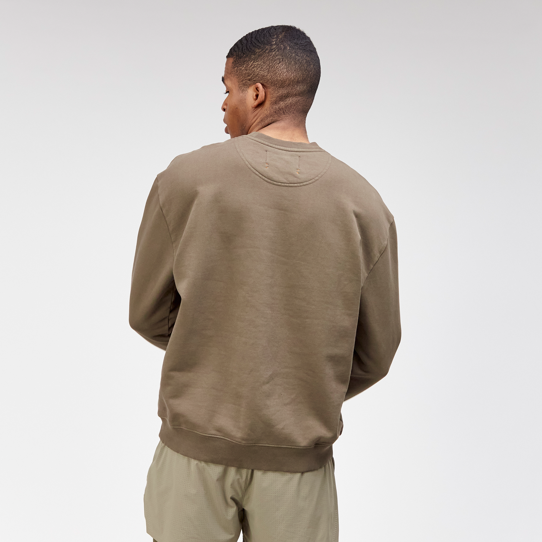 Cotton Fleece Crewneck - Unisex, Dark Fatigue
