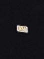 Valentino Black Polo Shirt with Classic Bicolor Collar and Logo Patch on the Front in Cotton Man