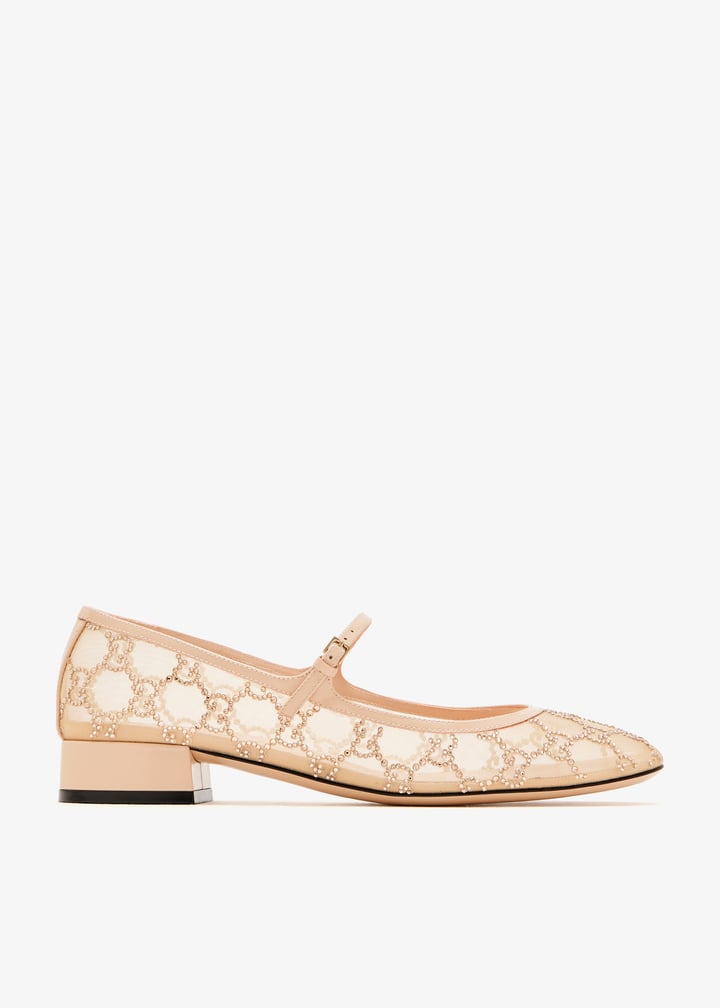 GG crystal ballet flats