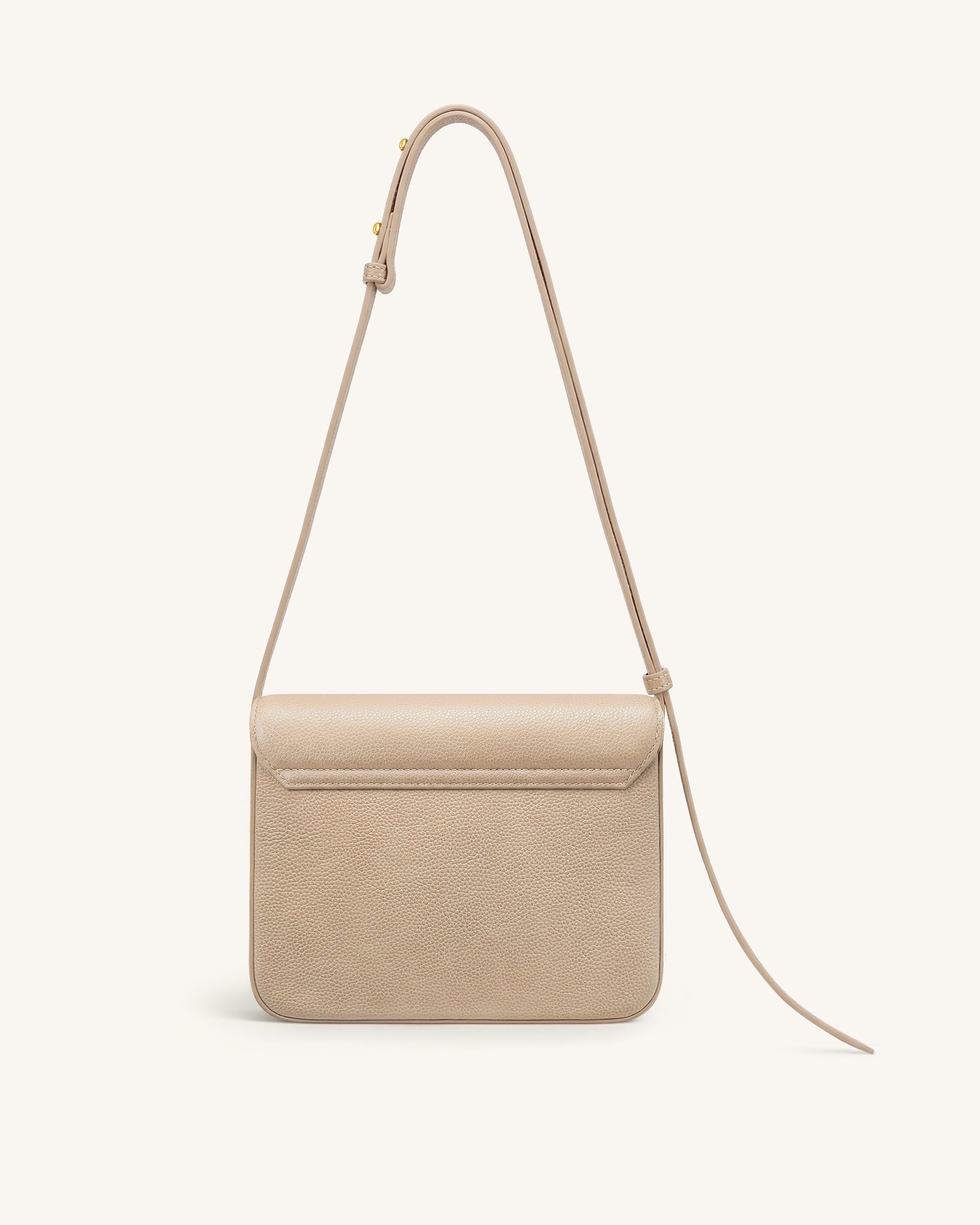 Evania Lock Pebbled Shoulder Bag - Khaki