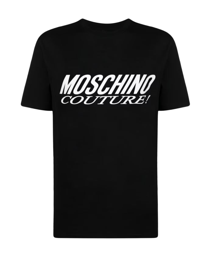 Moschino Black Logo Print Crew Neck T-shirt