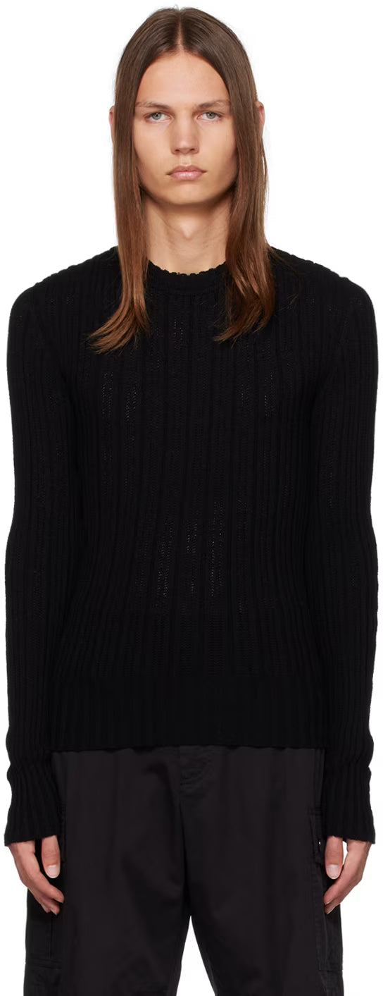 Dolce&Gabbana Black Ribbed Sweater