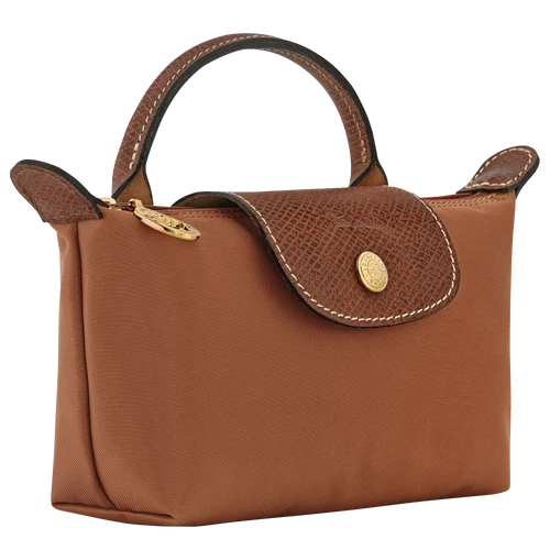 Longchamp Le Pliage Cognac Pouch With Handle Chestnut