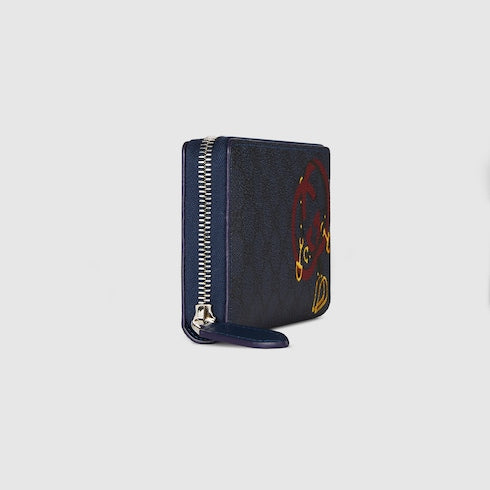 GG zip around wallet with print