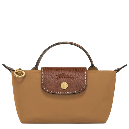 Longchamp Le Pliage Fawn Pouch With Handle Chestnut