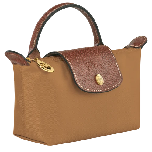 Longchamp Le Pliage Fawn Pouch With Handle Chestnut