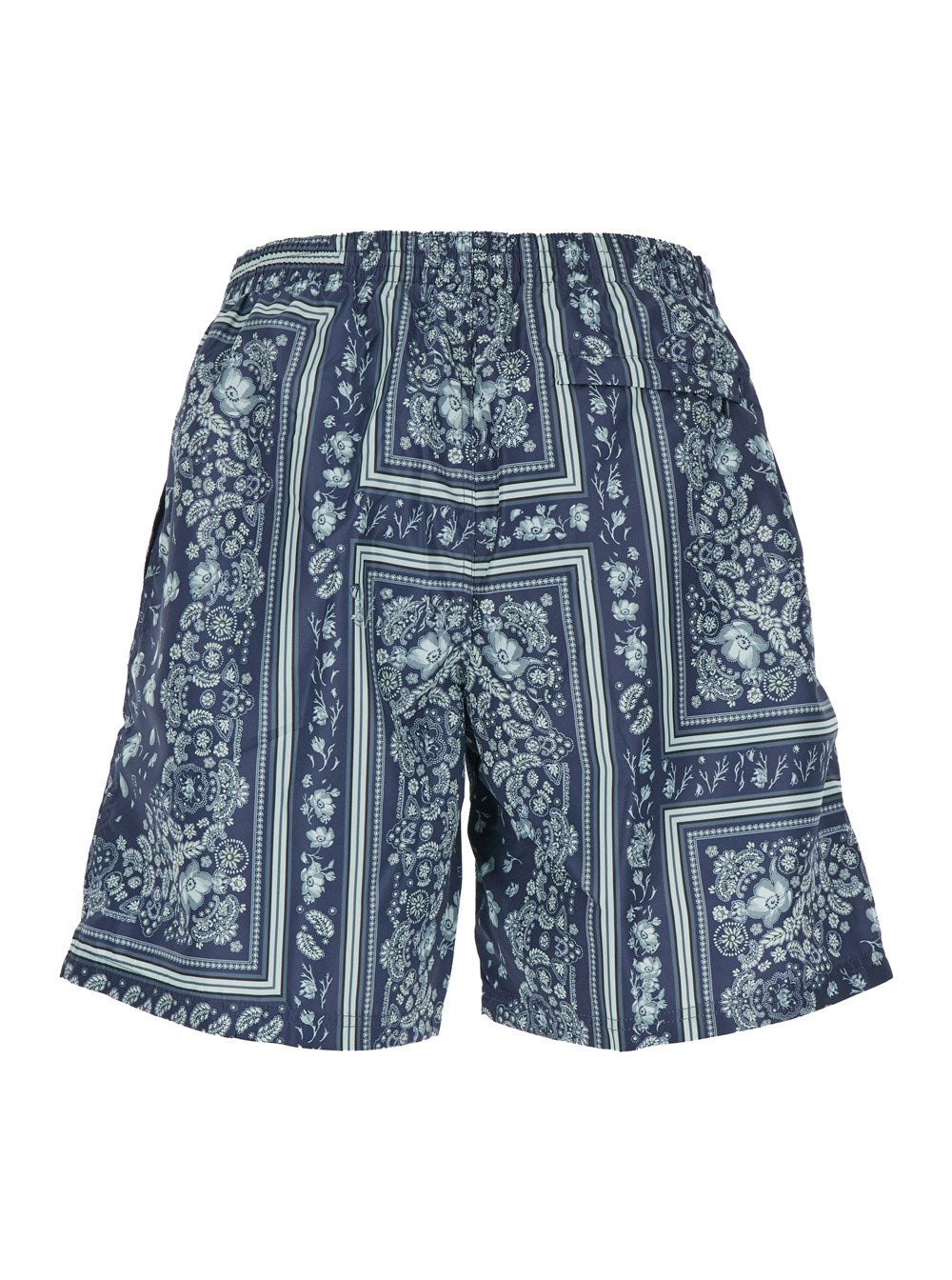 Fendi Blue Swimsuit with Elasticated Waist and All-Over FF Motif in Tech Fabric Man