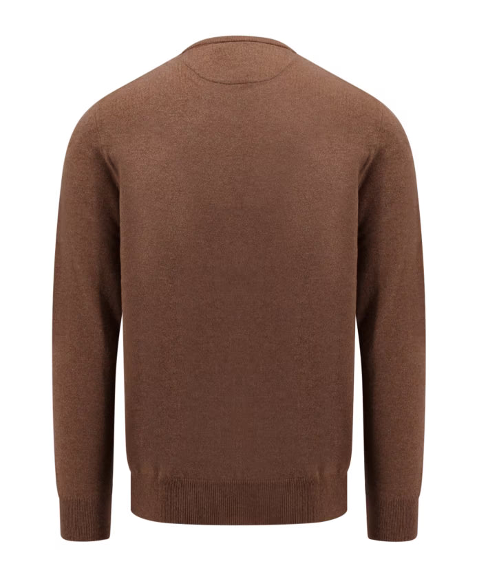 Polo Ralph Lauren Brown Sweater with Ribbed Crew Neck
