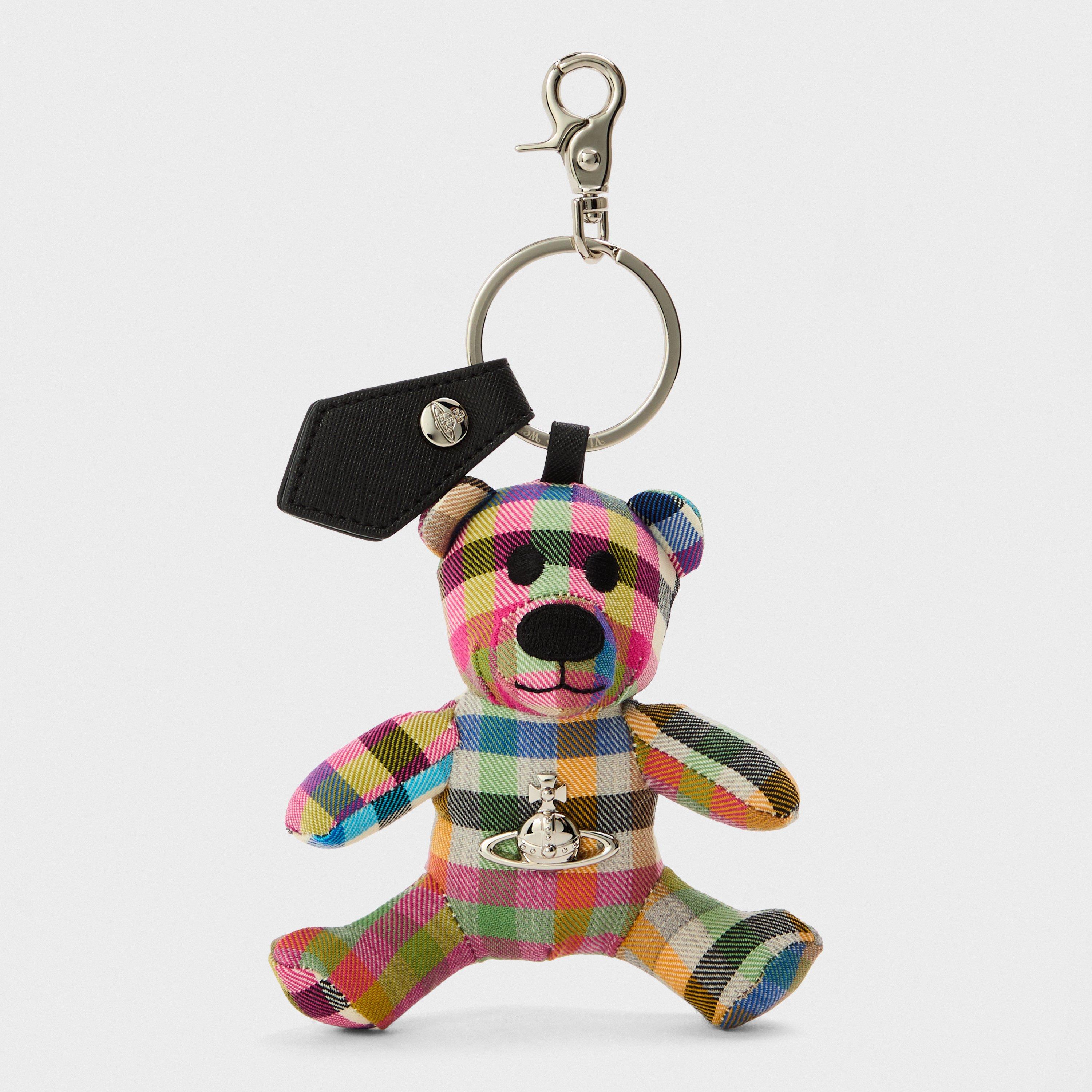Viv Teddy Bear Metal Keyring