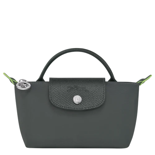 Longchamp Le Pliage Graphite Pouch With Handle Chestnut