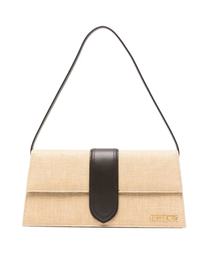 Raffia-effect Beige Bag with Top Handle