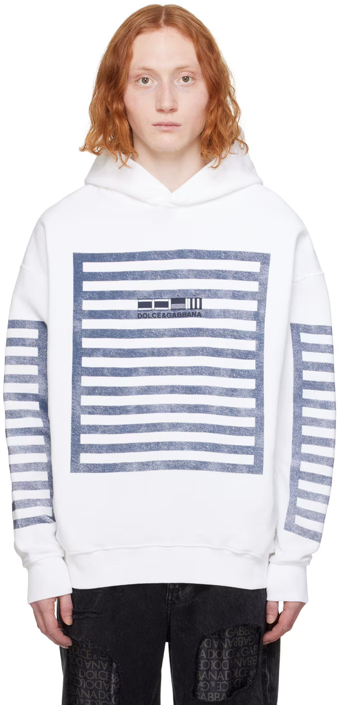 Dolce&Gabbana Off-White Printed Hoodie