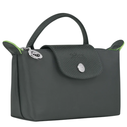 Longchamp Le Pliage Graphite Pouch With Handle Chestnut