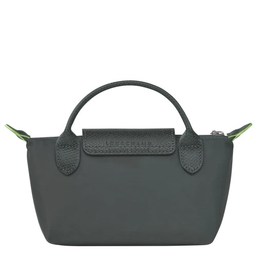 Longchamp Le Pliage Graphite Pouch With Handle Chestnut