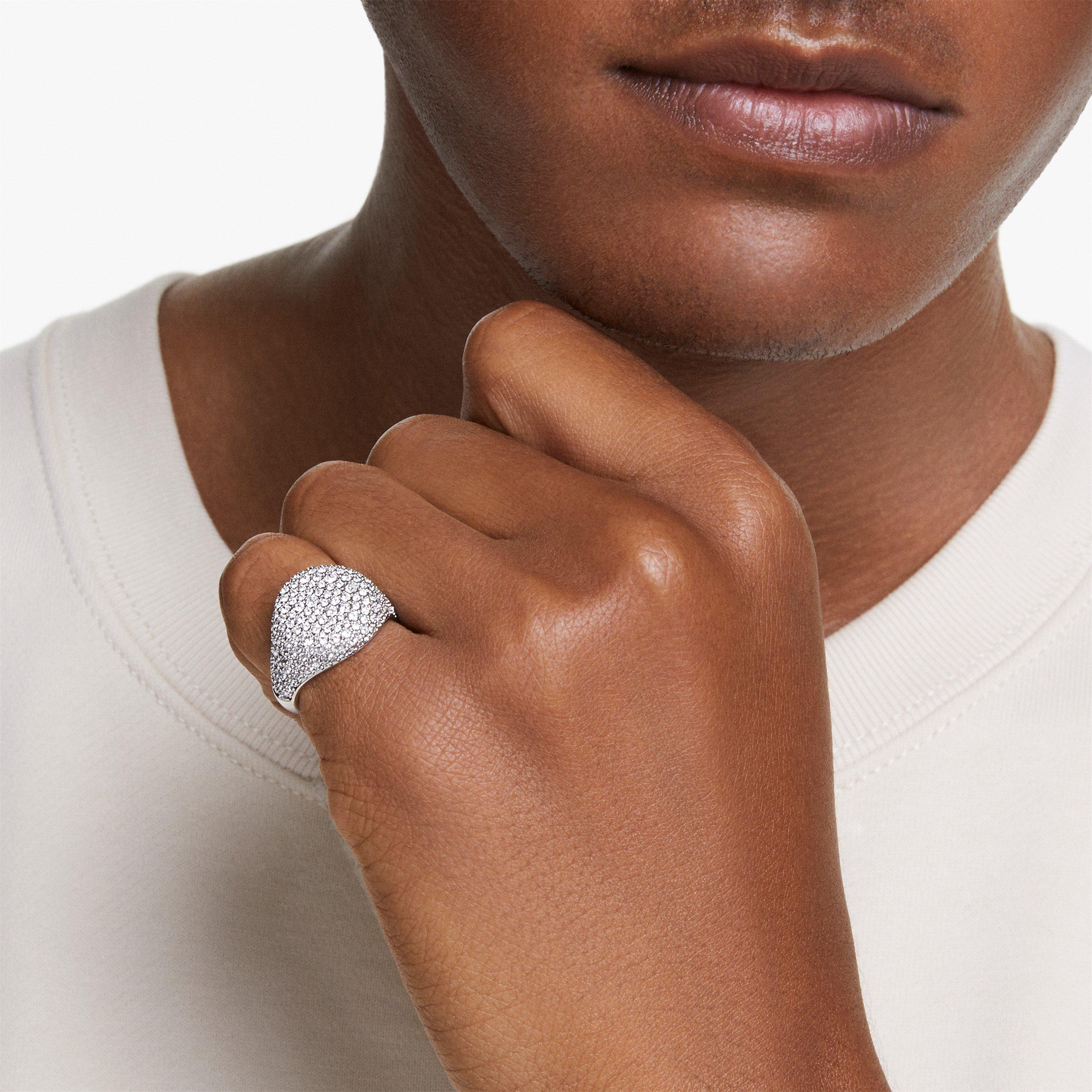 Sublima Cocktail Ring, White, Rhodium Plated