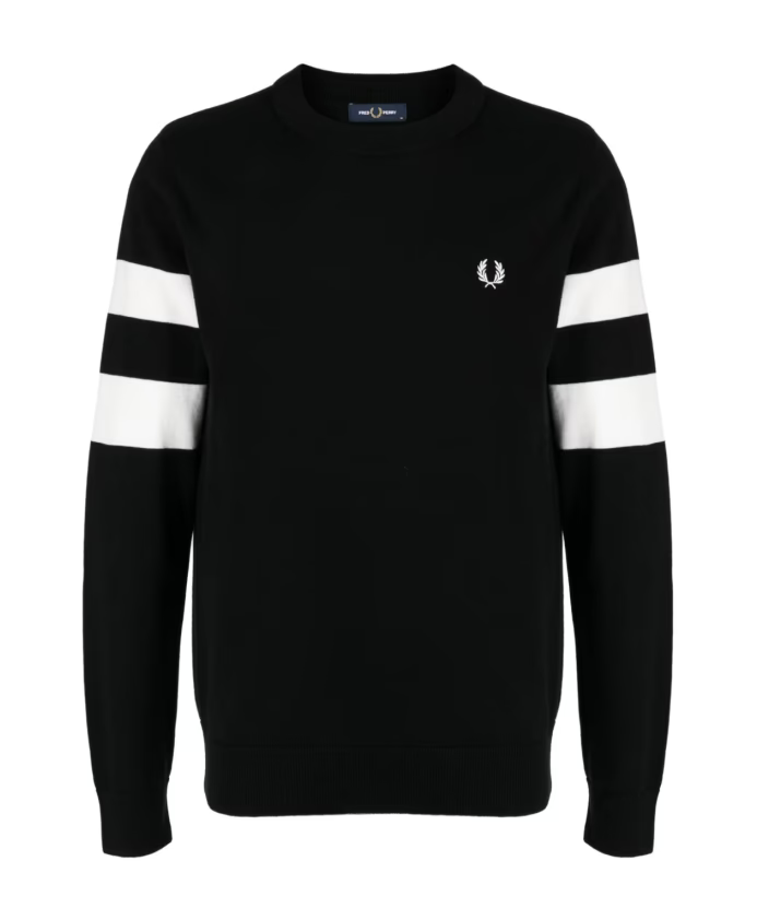 Fred Perry Black Sweaters with Crew Neck