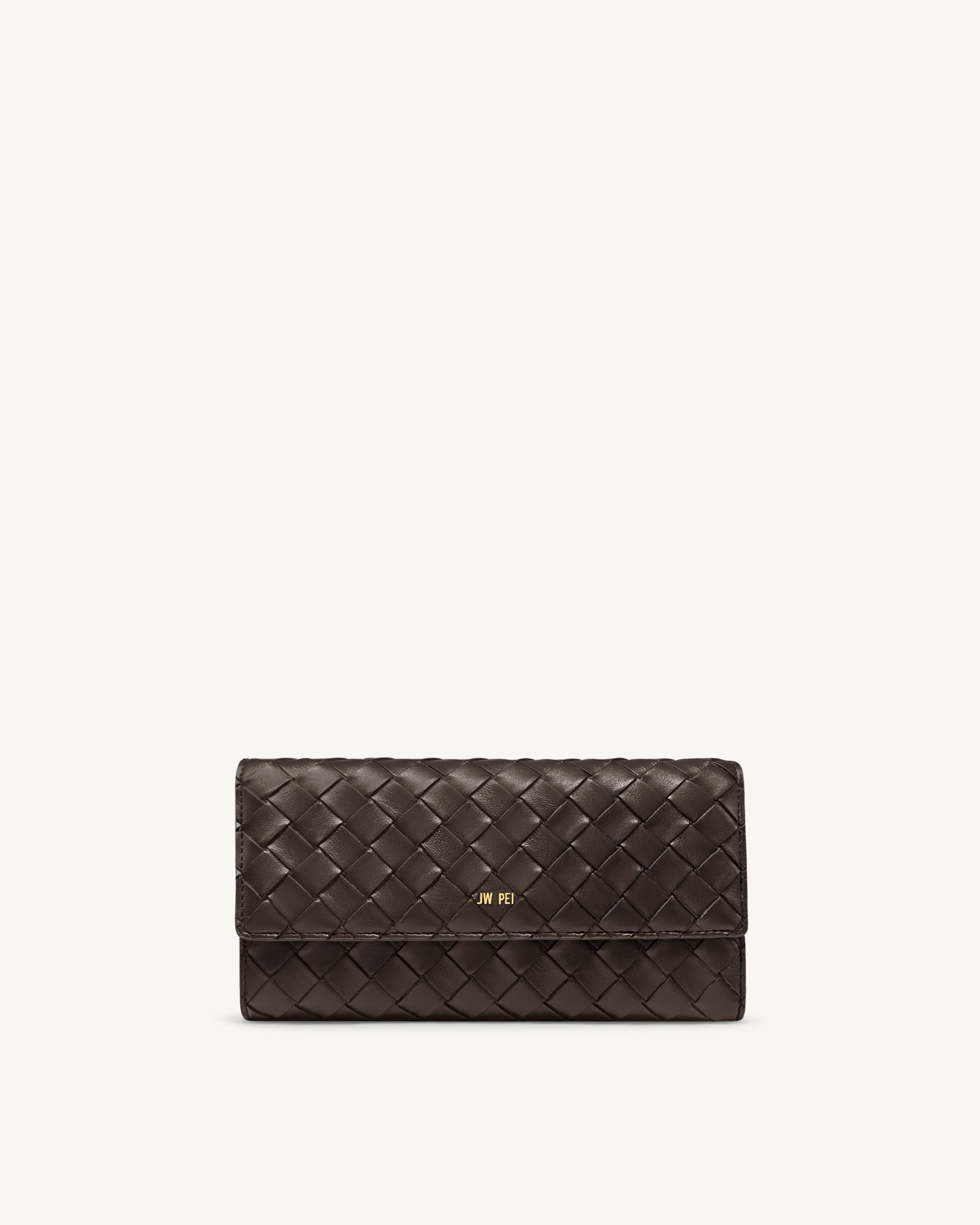 Woven Texture Flap Wallet - Black