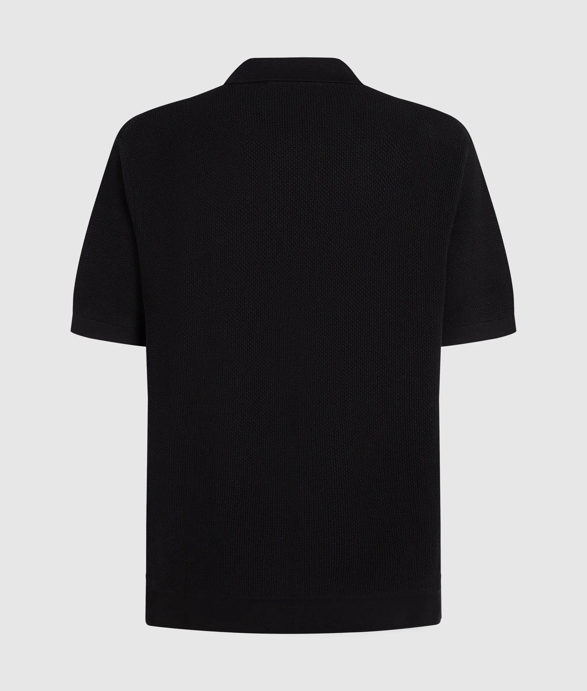 Short-sleeved knit polo shirt