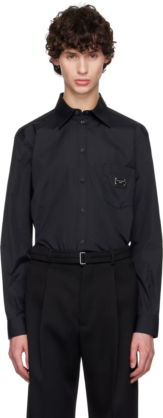 Dolce&Gabbana Black Logo Plaque Shirt