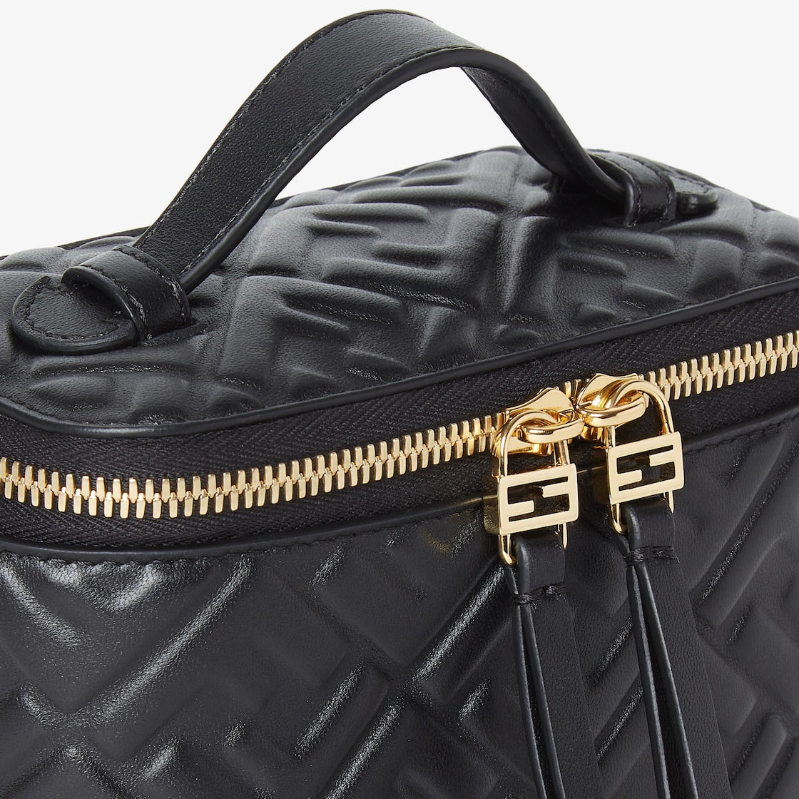 Black nappa leather mini-bag with FF motif