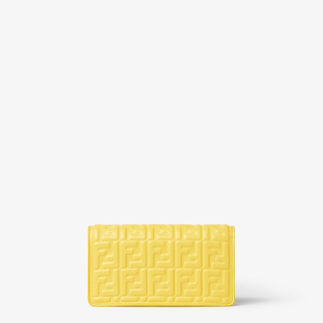 Broom yellow nappa leather wallet with FF motif
