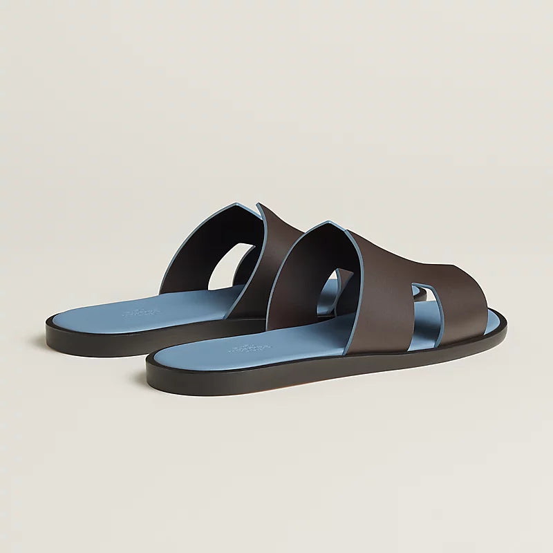 Izmir sandal in Moka / Bleu Jean