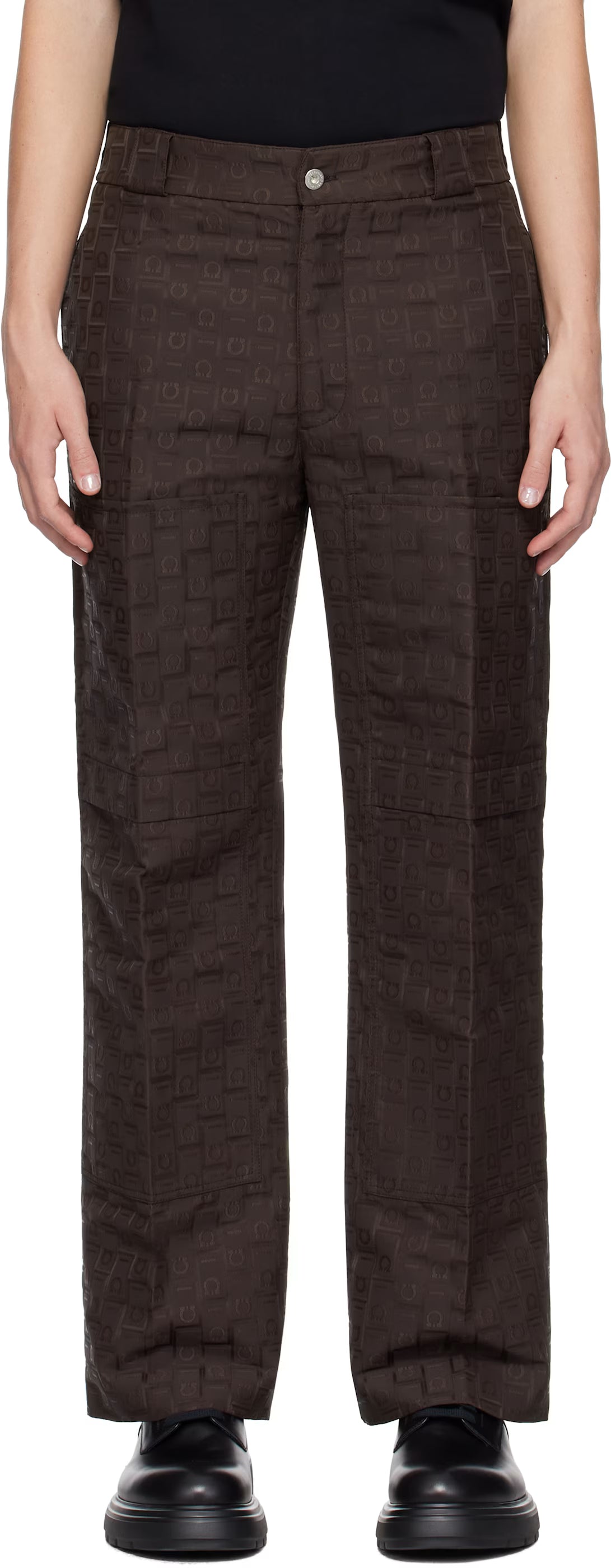 Ferragamo Brown Ferragamo Monogram Trousers