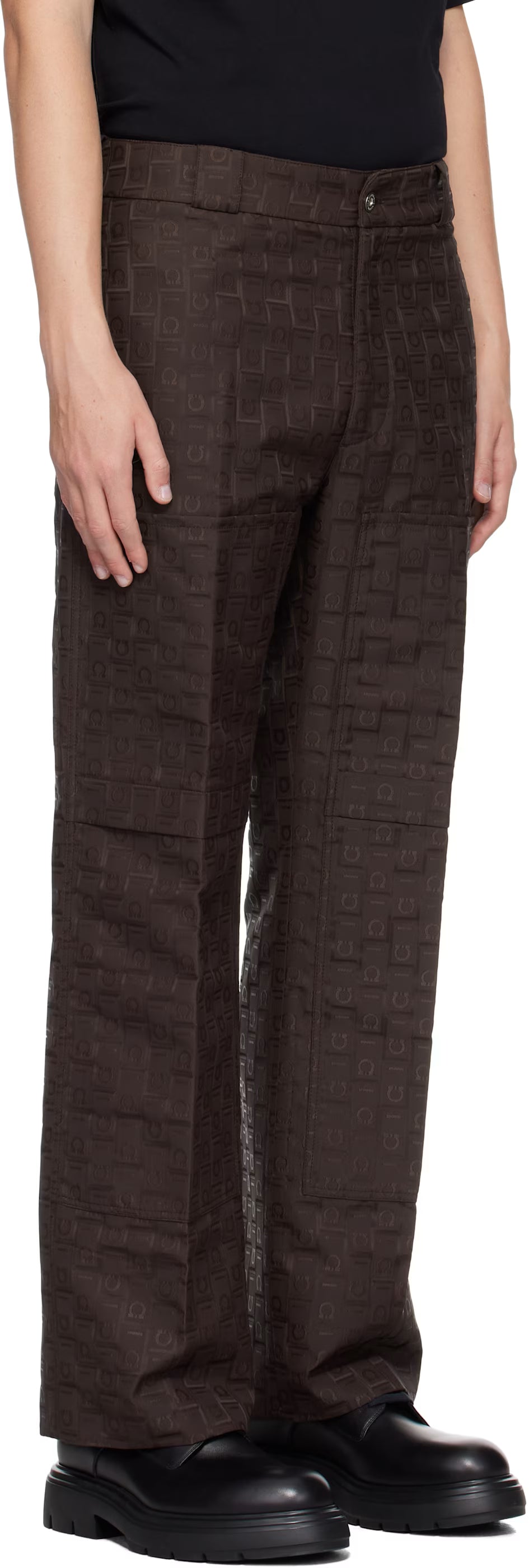 Ferragamo Brown Ferragamo Monogram Trousers