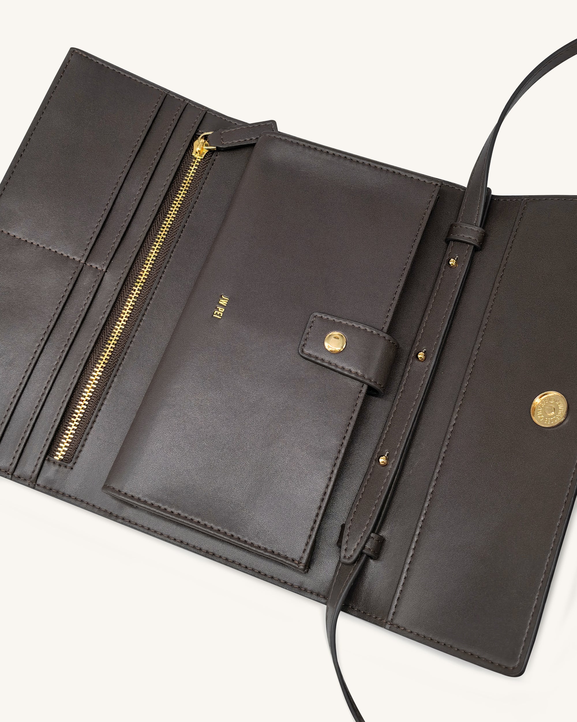 Woven Texture Flap Wallet - Black