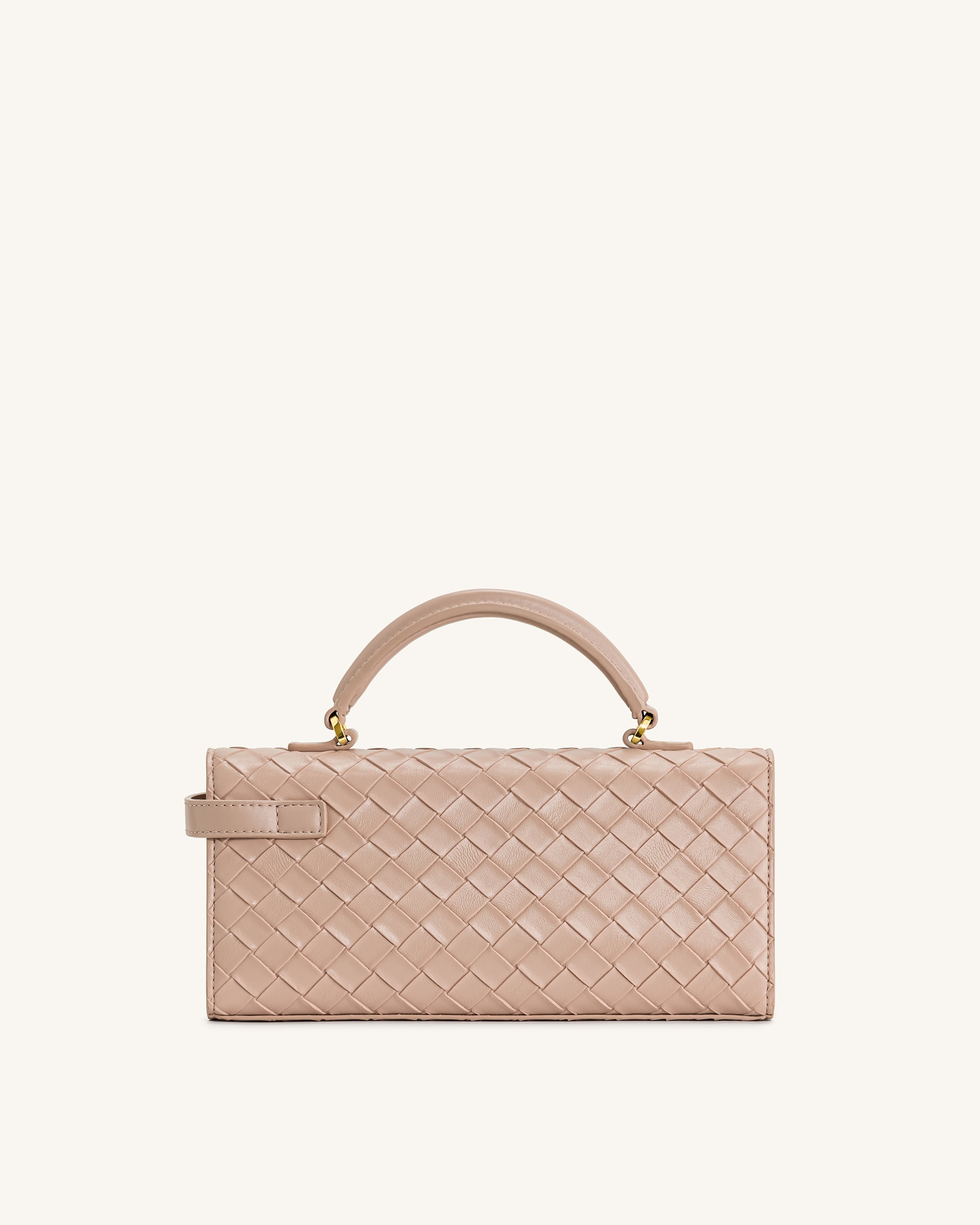 Keyla Weave Texture Top Handle Bag - White