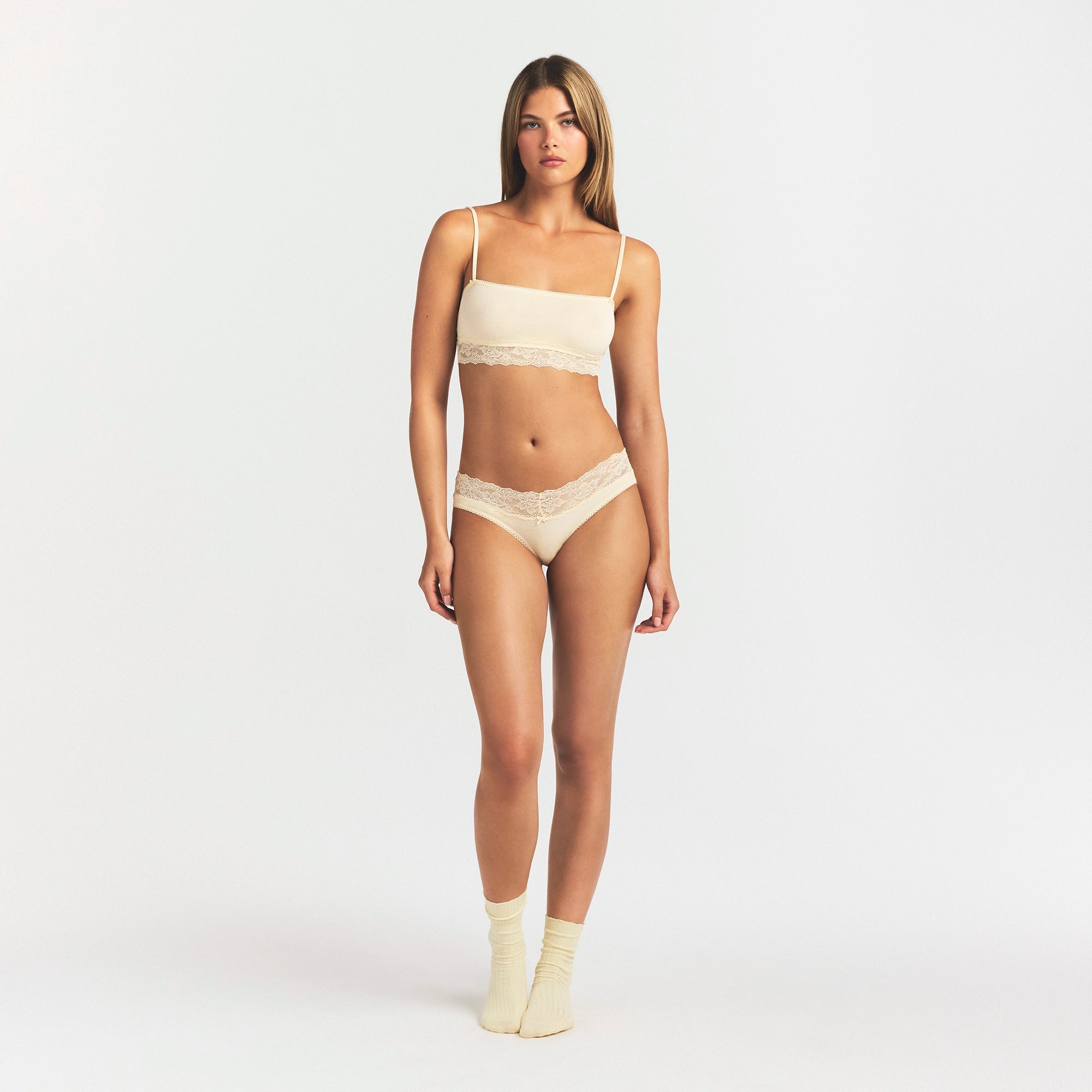 Lightweight Cotton Wide Lace Brief