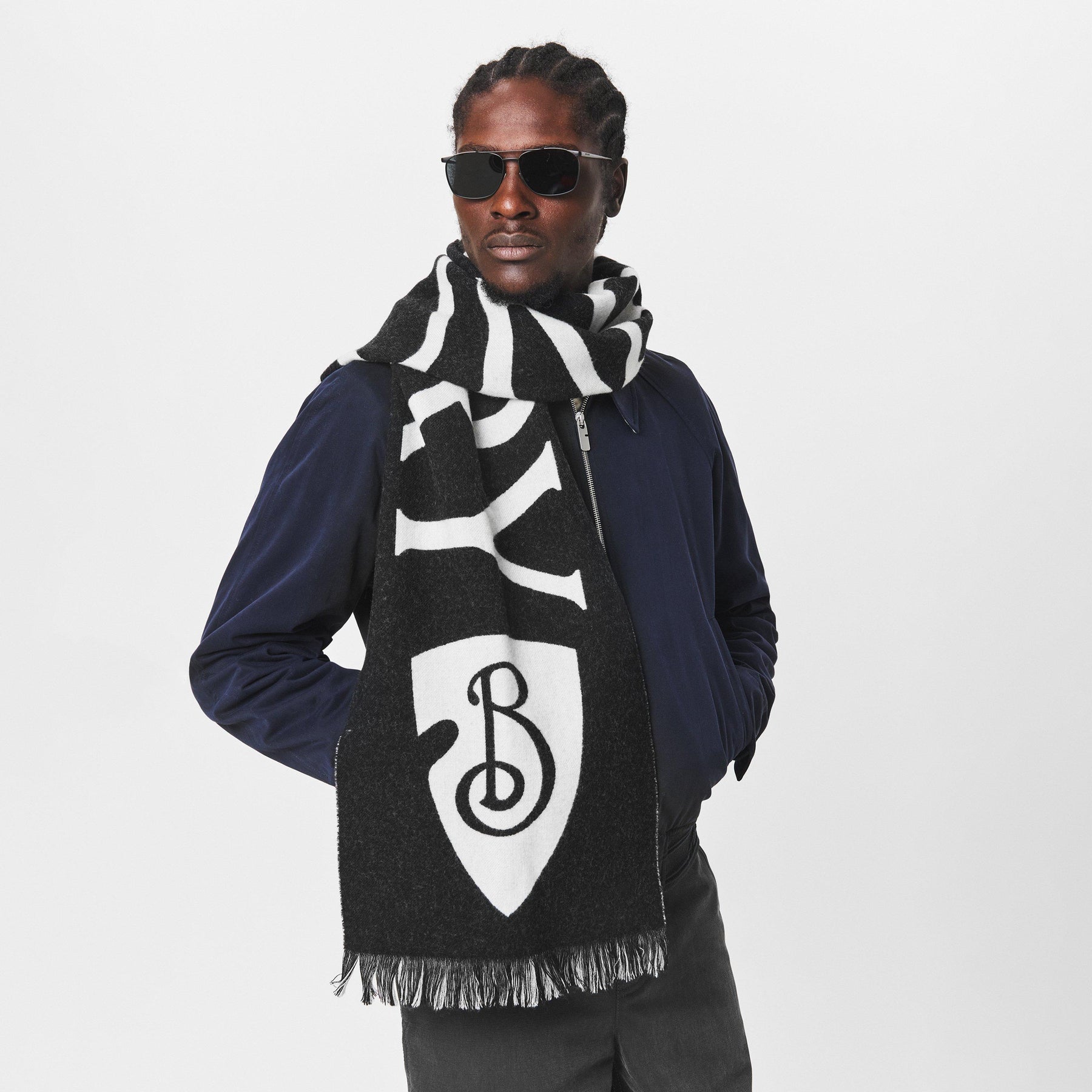 Football Logo-Intarsia Scarf