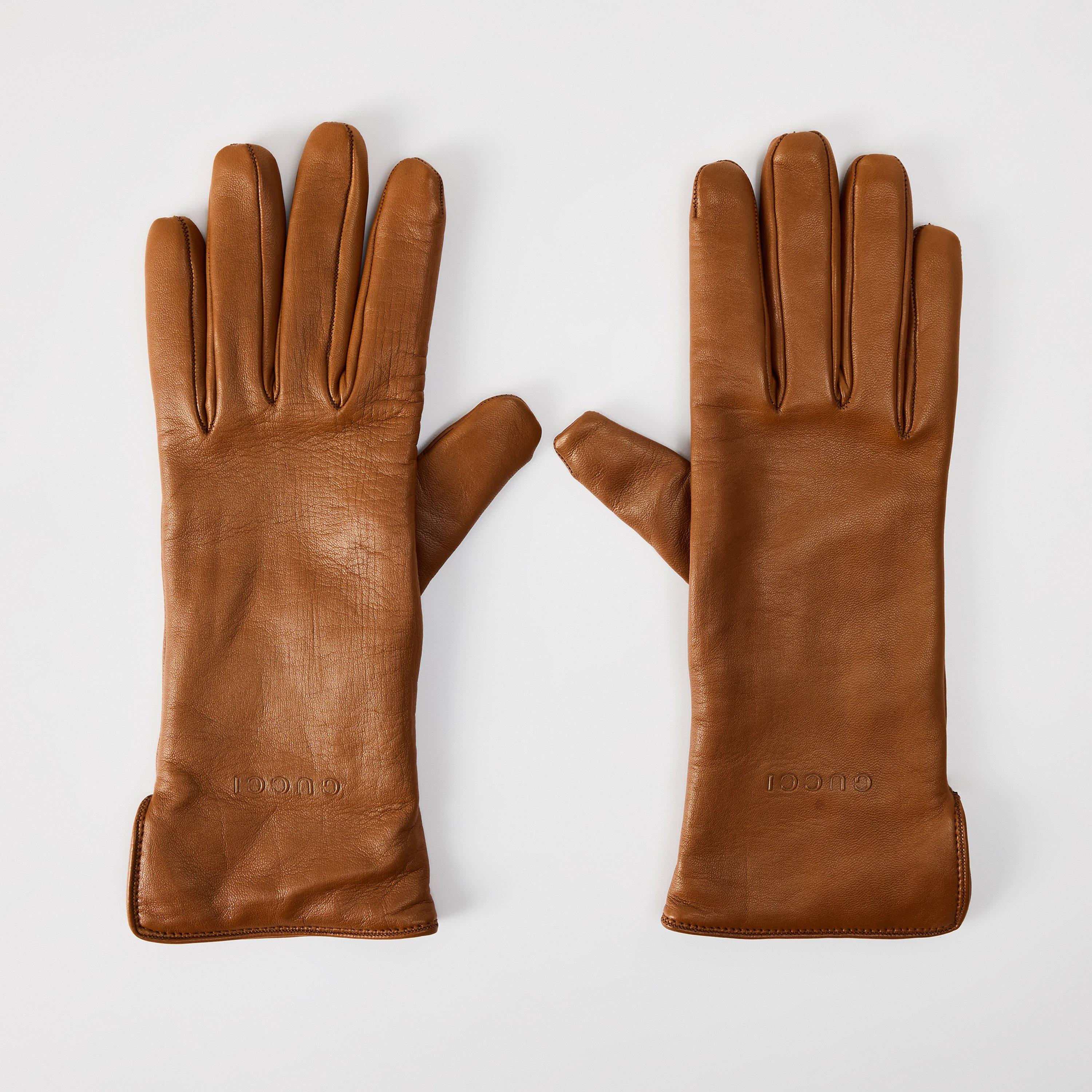 GG Cuff Leather Gloves