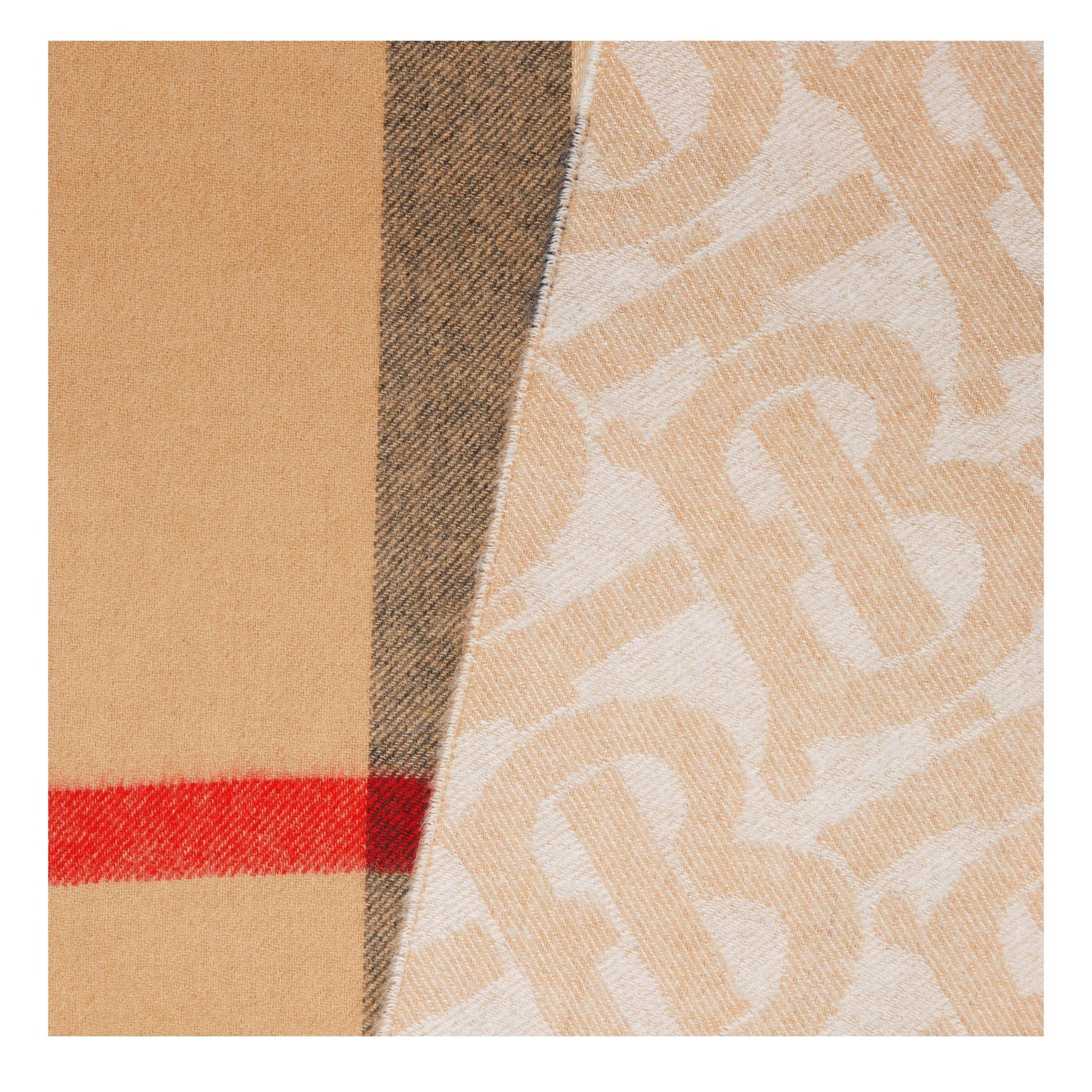Reversible Check And Monogram Cashmere Scarf