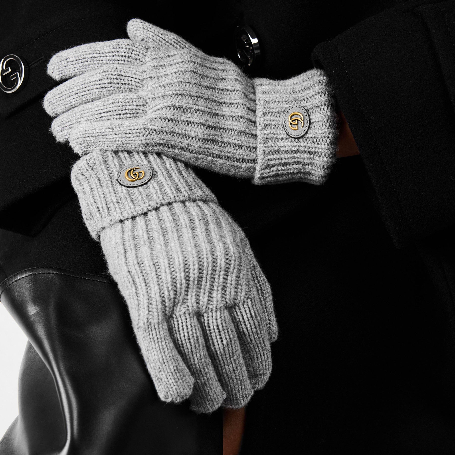 Double G Wool Cashmere Gloves