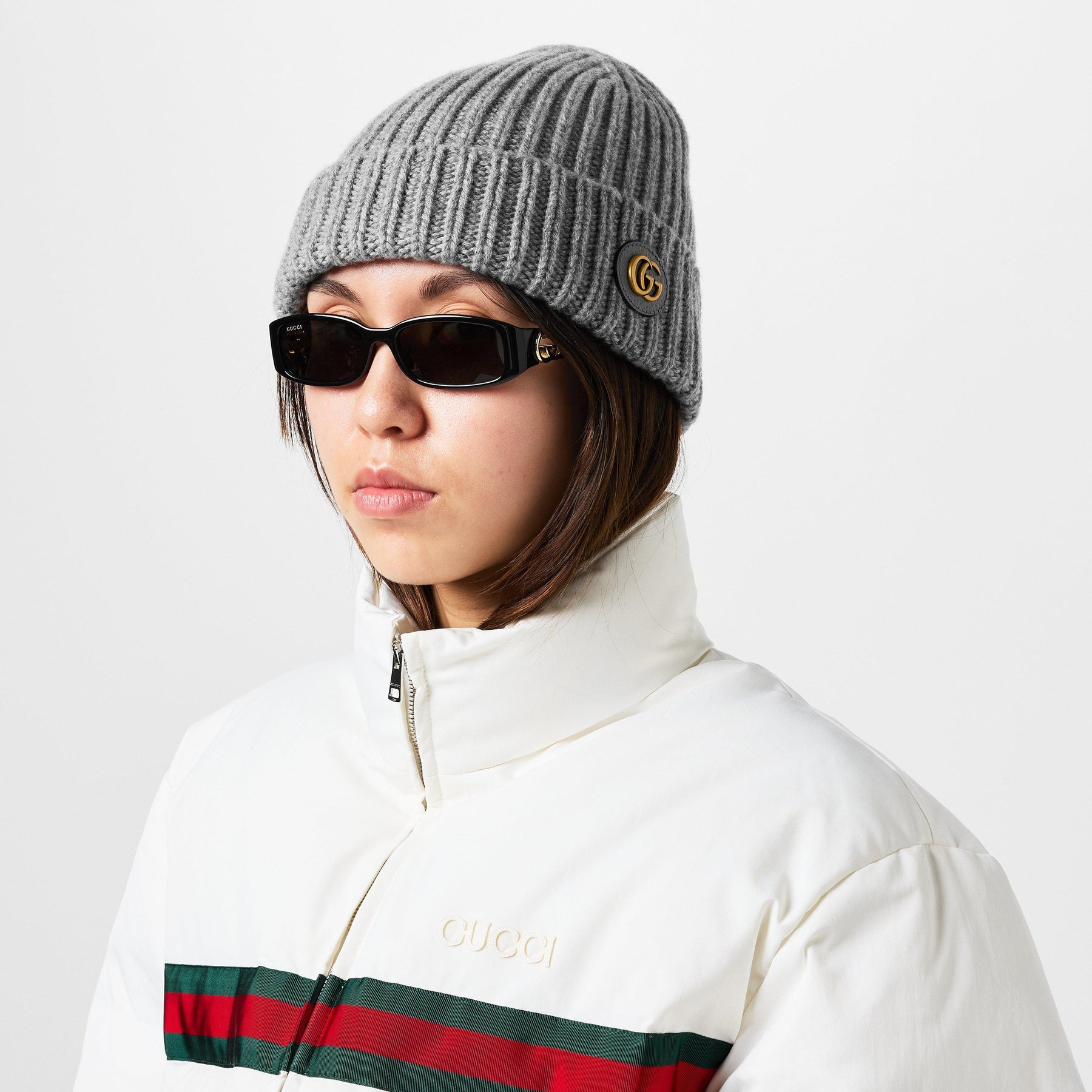 Wool Cashmere Hat With Double G