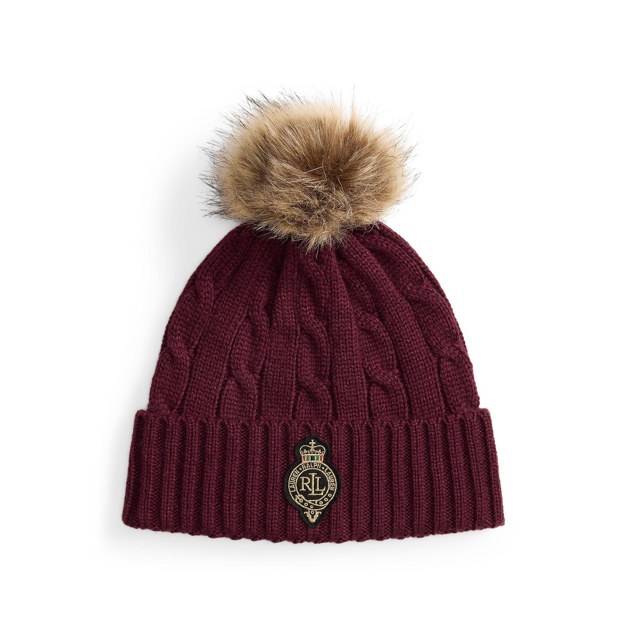 Pom-Pom Cable-Knit Beanie
