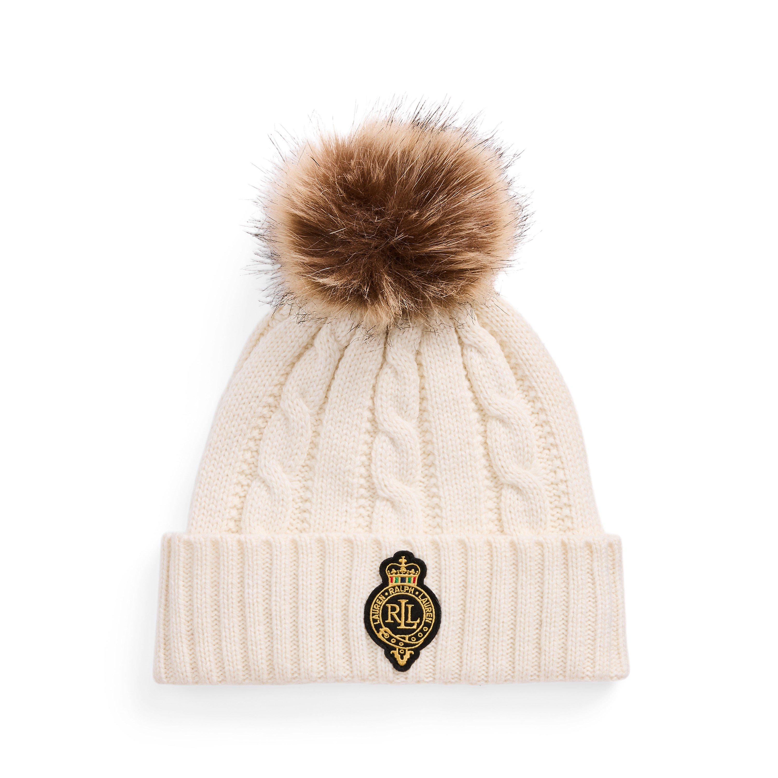 Pom-Pom Cable-Knit Beanie