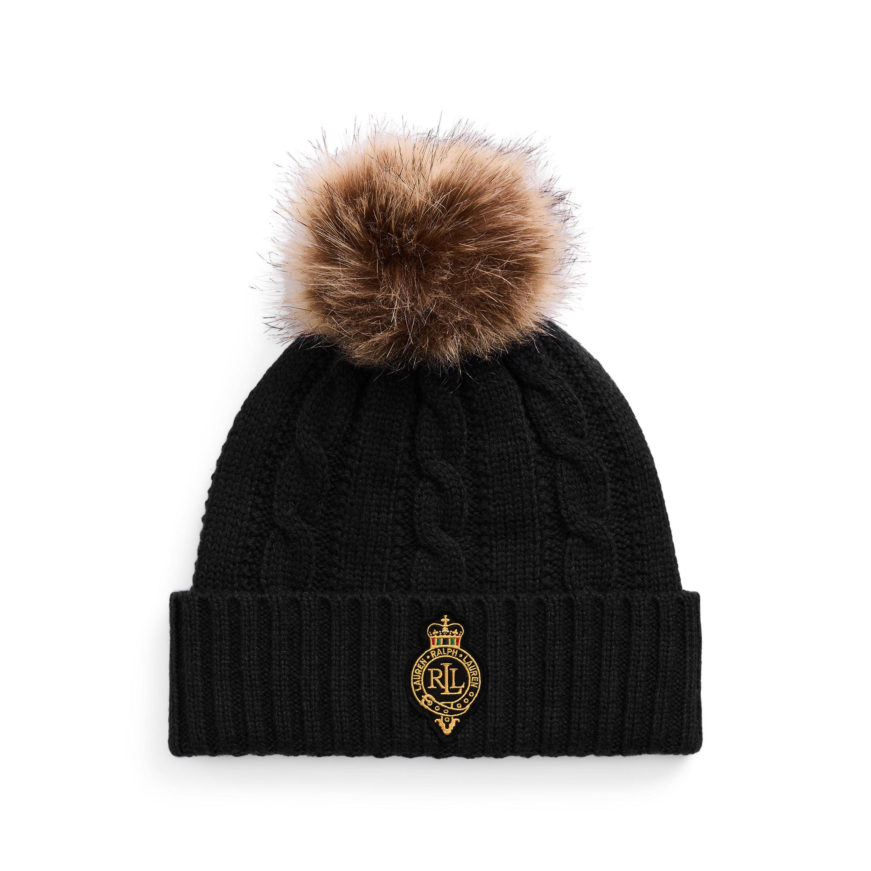 Pom-Pom Cable-Knit Beanie
