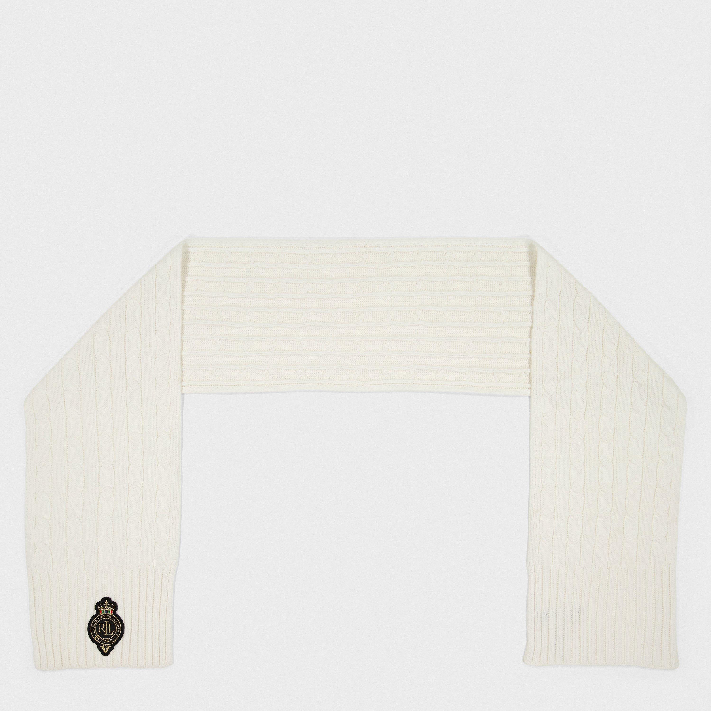 Crest Cable-Knit Scarf