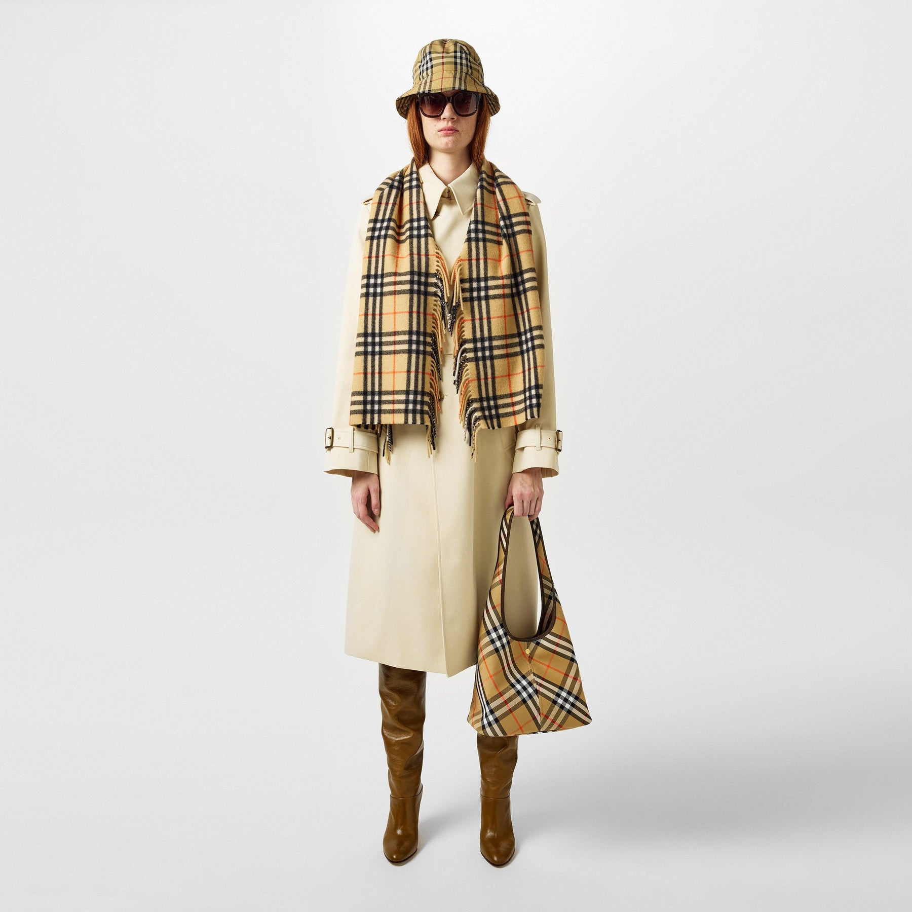 Check Cashmere Happy Scarf