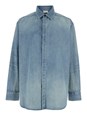 Fear of god Blue Shirt with Classic Collar and Logo Patch on the Back in Denim Man