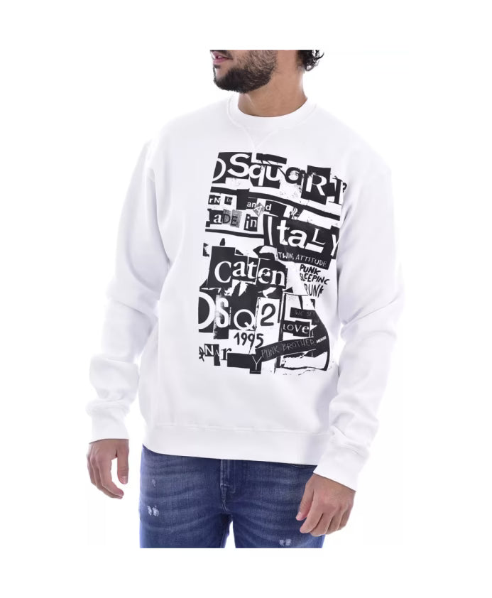 Dsquared2 White Sweatshirt with Printed Logo