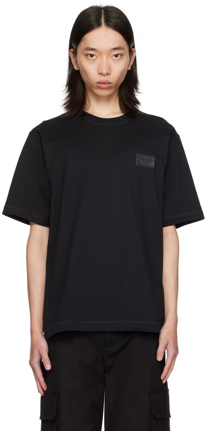 Dolce&Gabbana Black Branded Tag T-Shirt