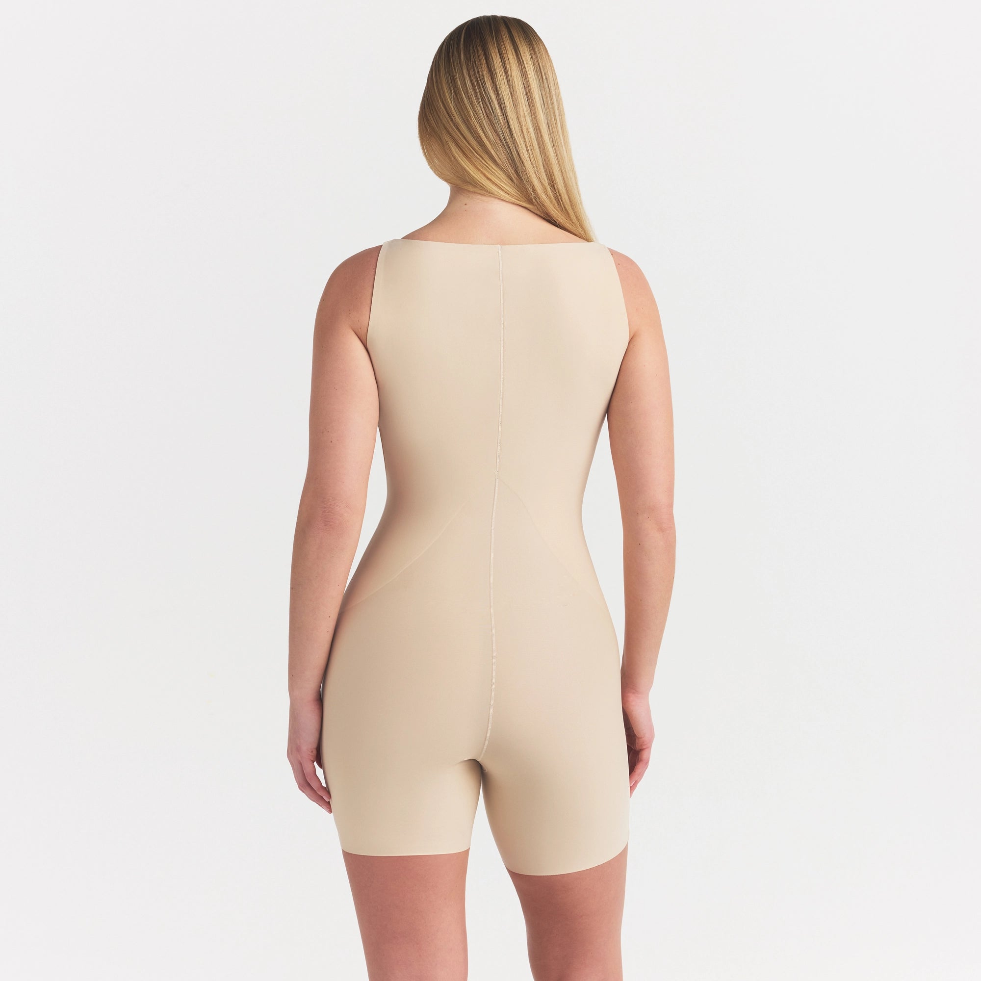 Skims Body Core Sculpt Back Smoothing Open Bust Mid Thigh Bodysuit