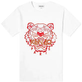 Kenzo Kenzo Red White Embroidery Tiger Tee - Size: S T-Shirts | Shop From The Mirage