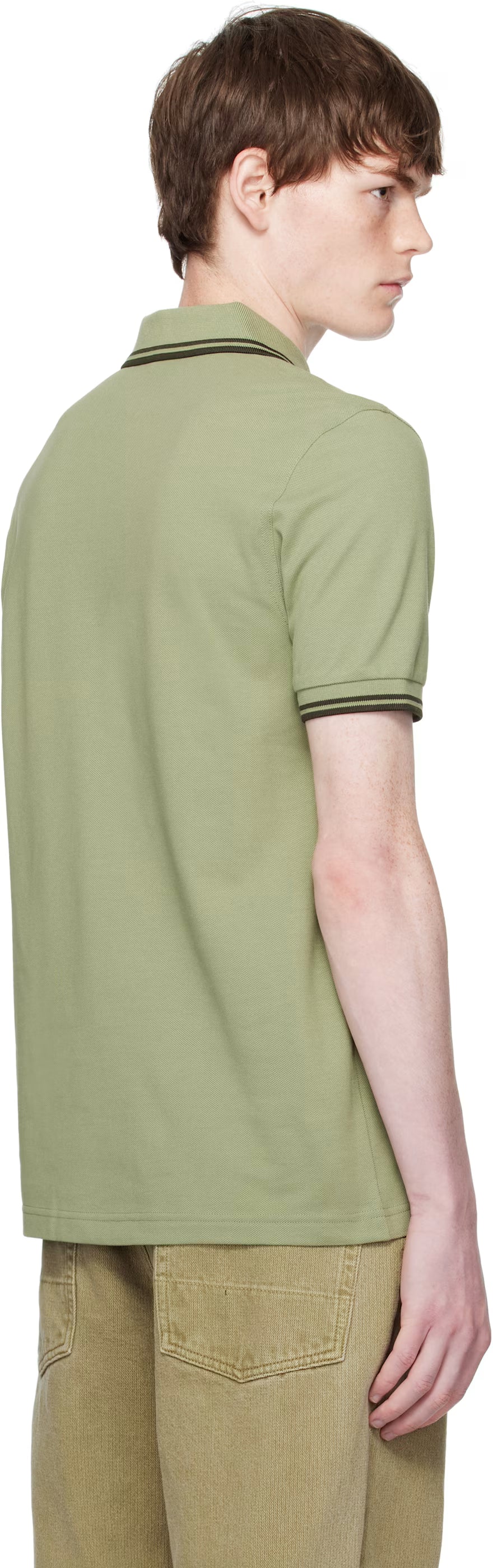Khaki 'The Twin Tipped Fred Perry Shirt' Polo