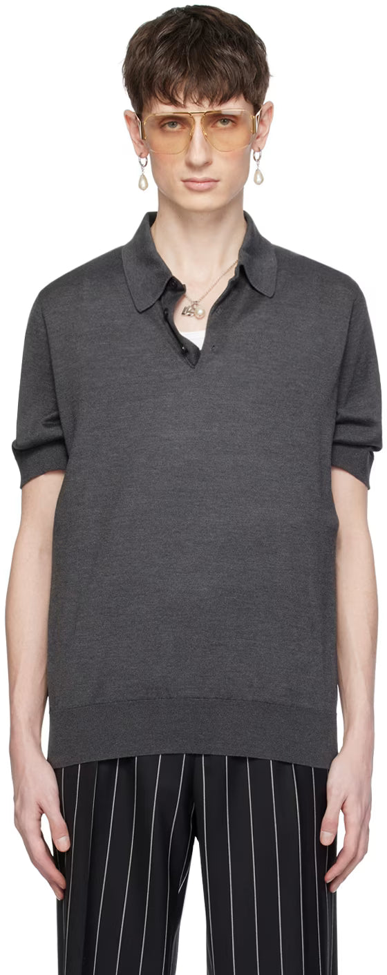 Dolce&Gabbana Gray Three-Button Polo